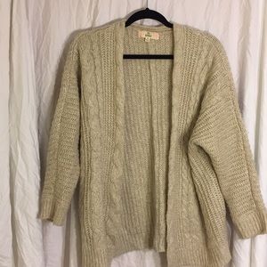 Cream Sweater-Knit Cardigan